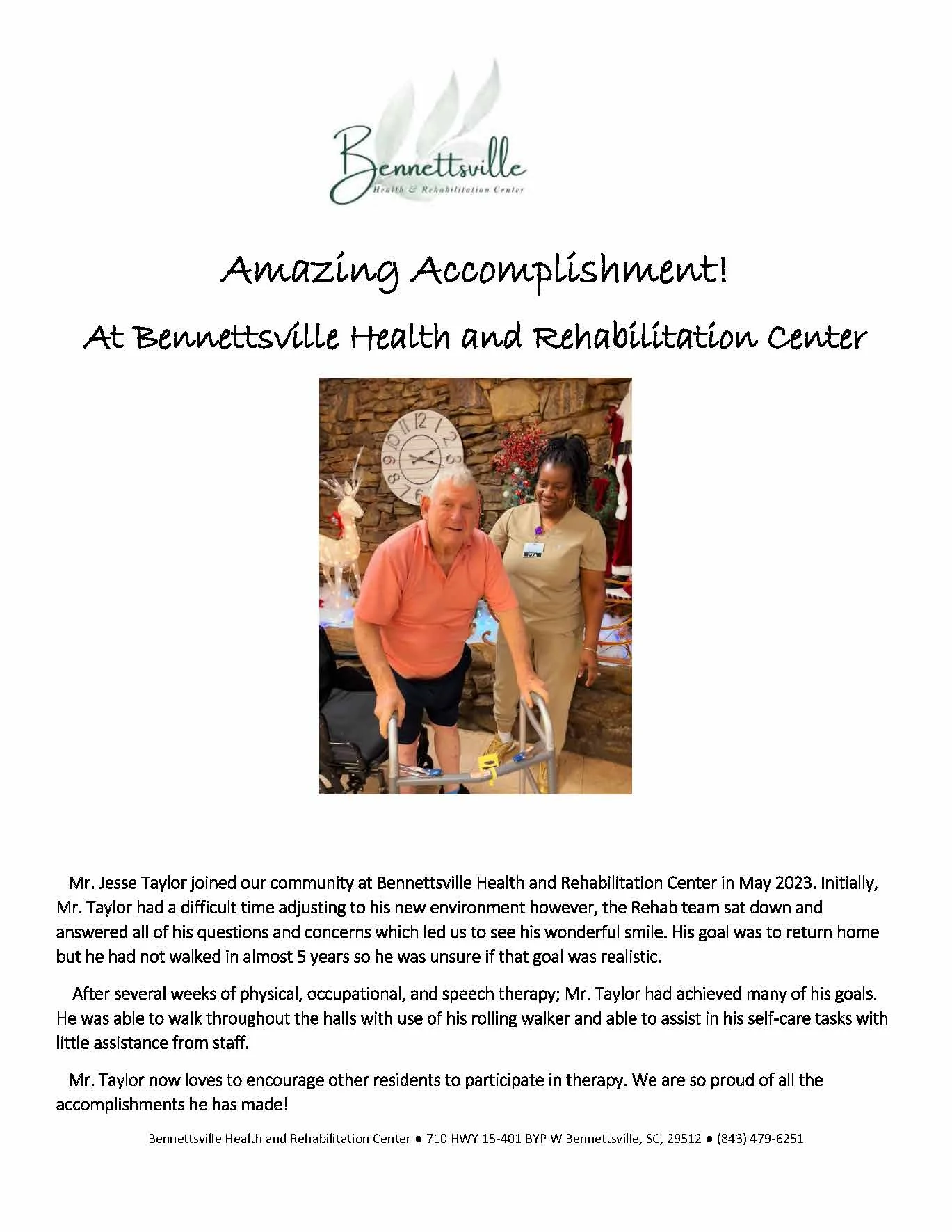 BENNETTSVILLE HEALTH AND REHABILITATION CENTER
