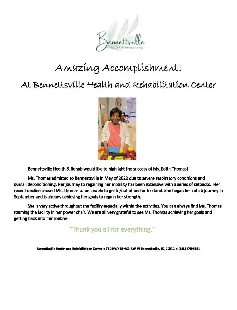 BENNETTSVILLE HEALTH AND REHABILITATION CENTER