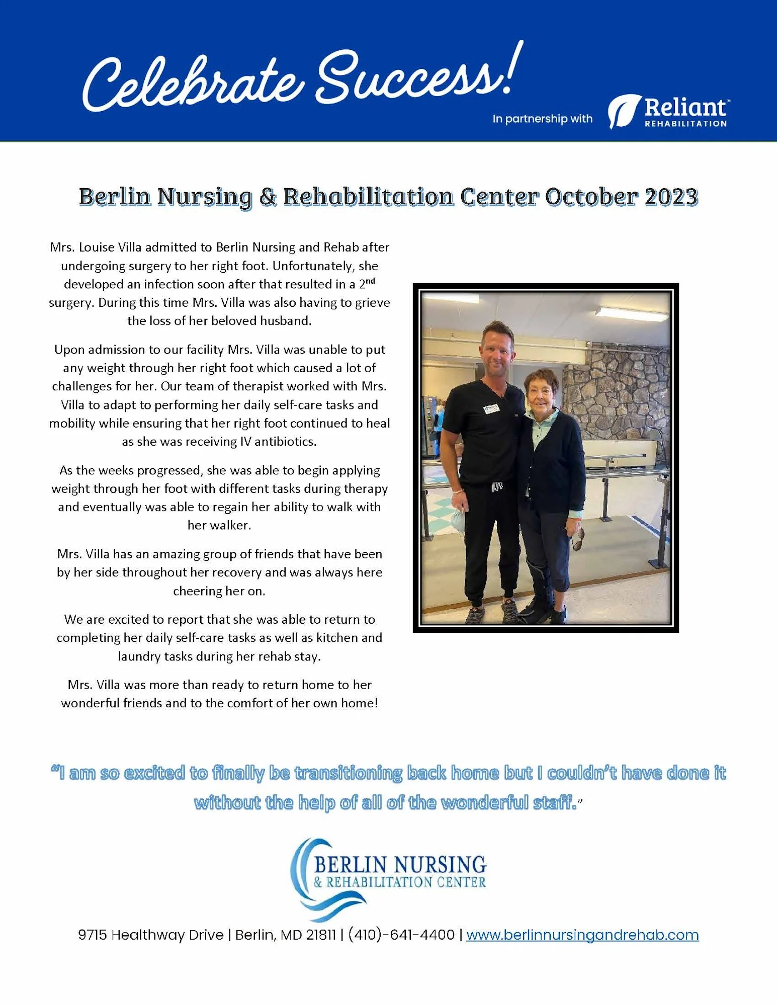 BERLIN NURSING AND REHABILITATION CENTER