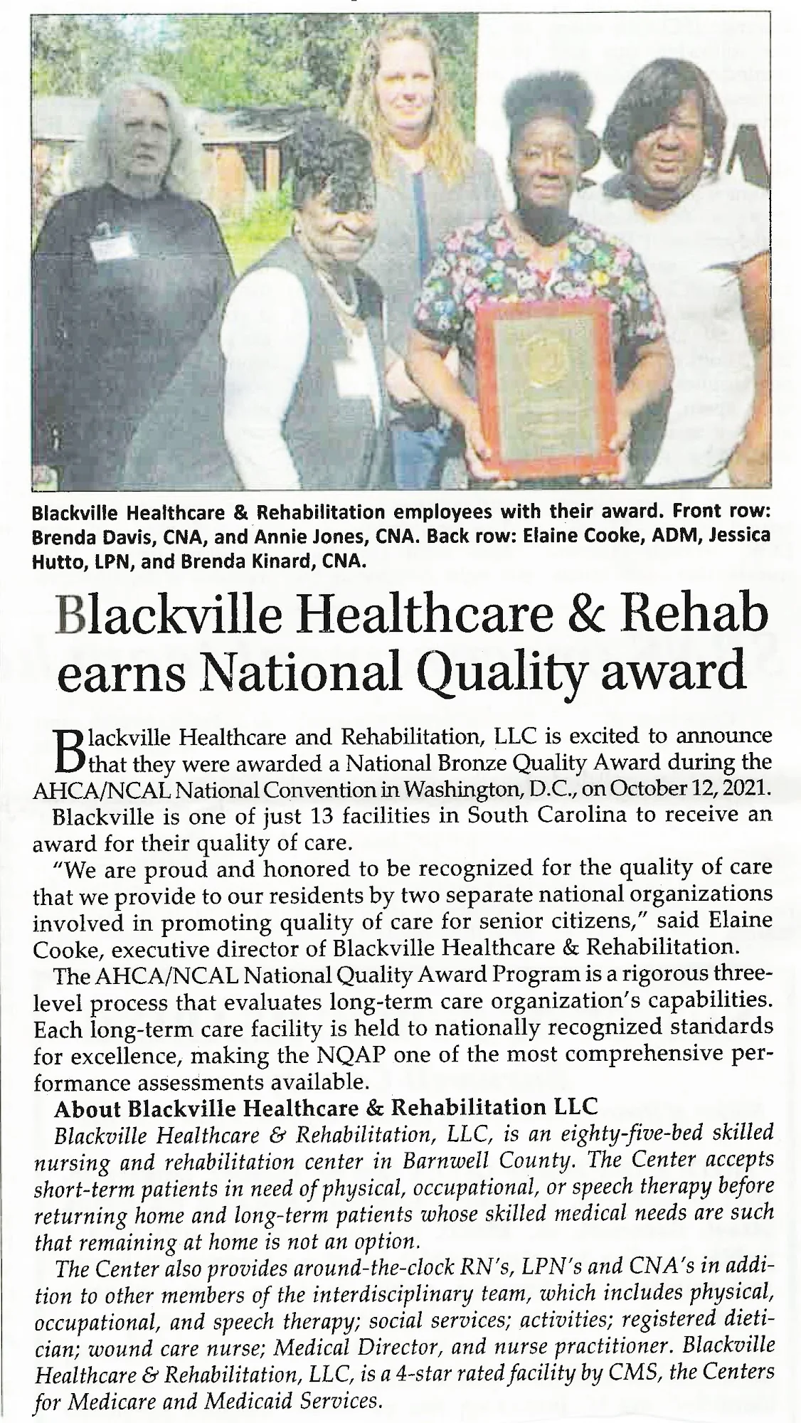 CARLYLE SENIOR CARE OF BLACKVILLE