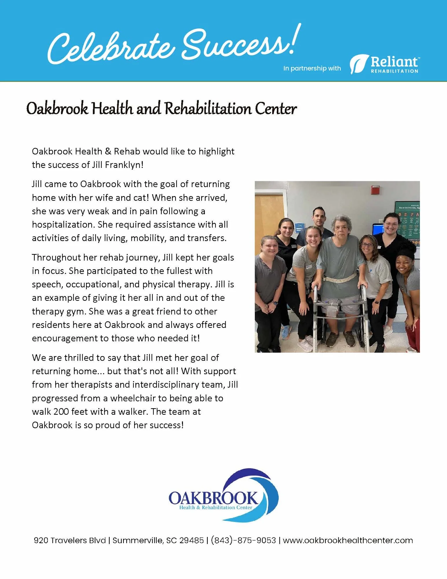 OAKBROOK HEALTH AND REHABILITATION CENTER