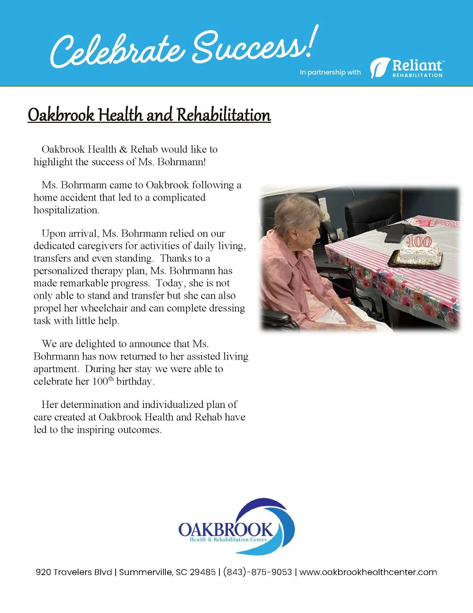 OAKBROOK HEALTH AND REHABILITATION CENTER