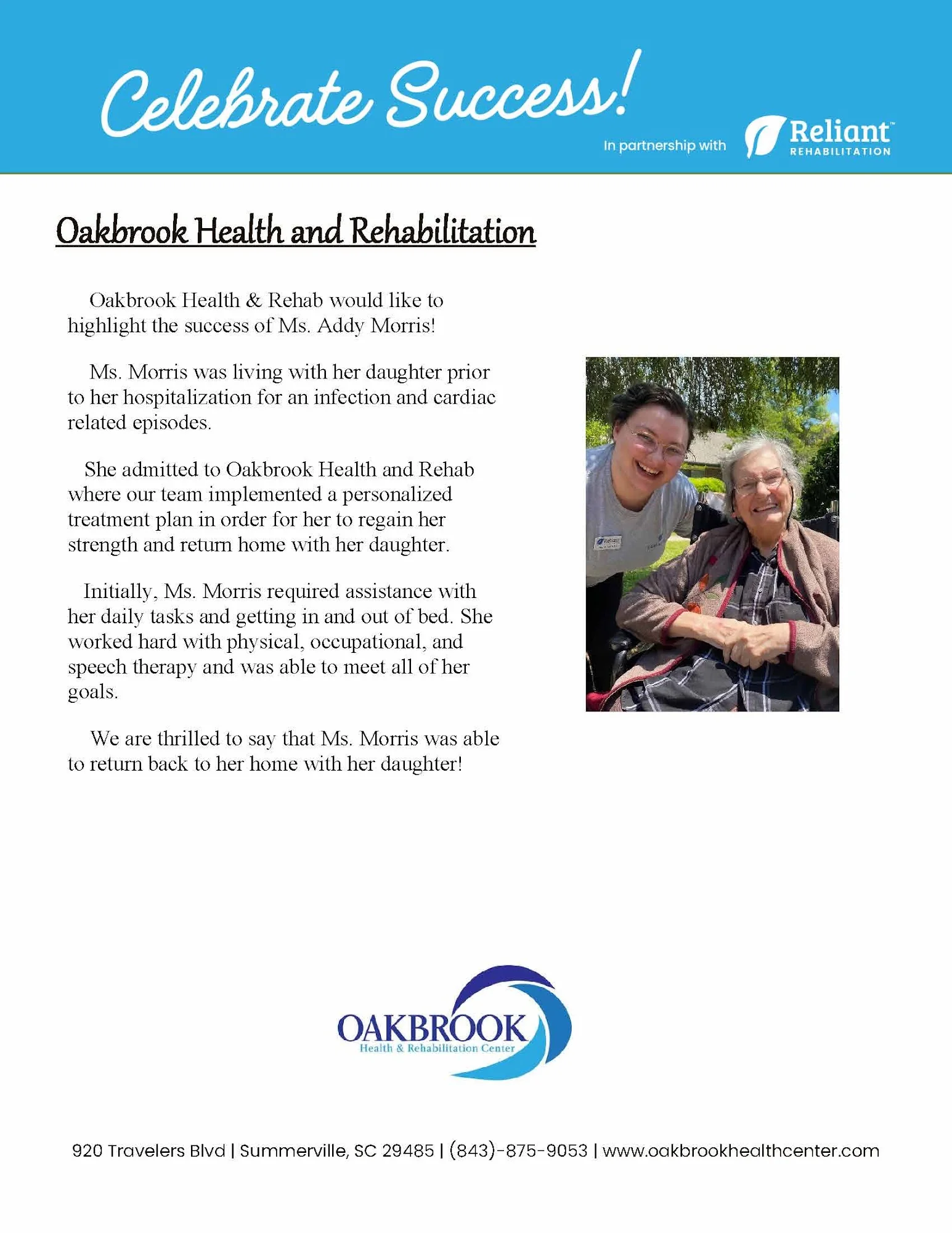 OAKBROOK HEALTH AND REHABILITATION CENTER