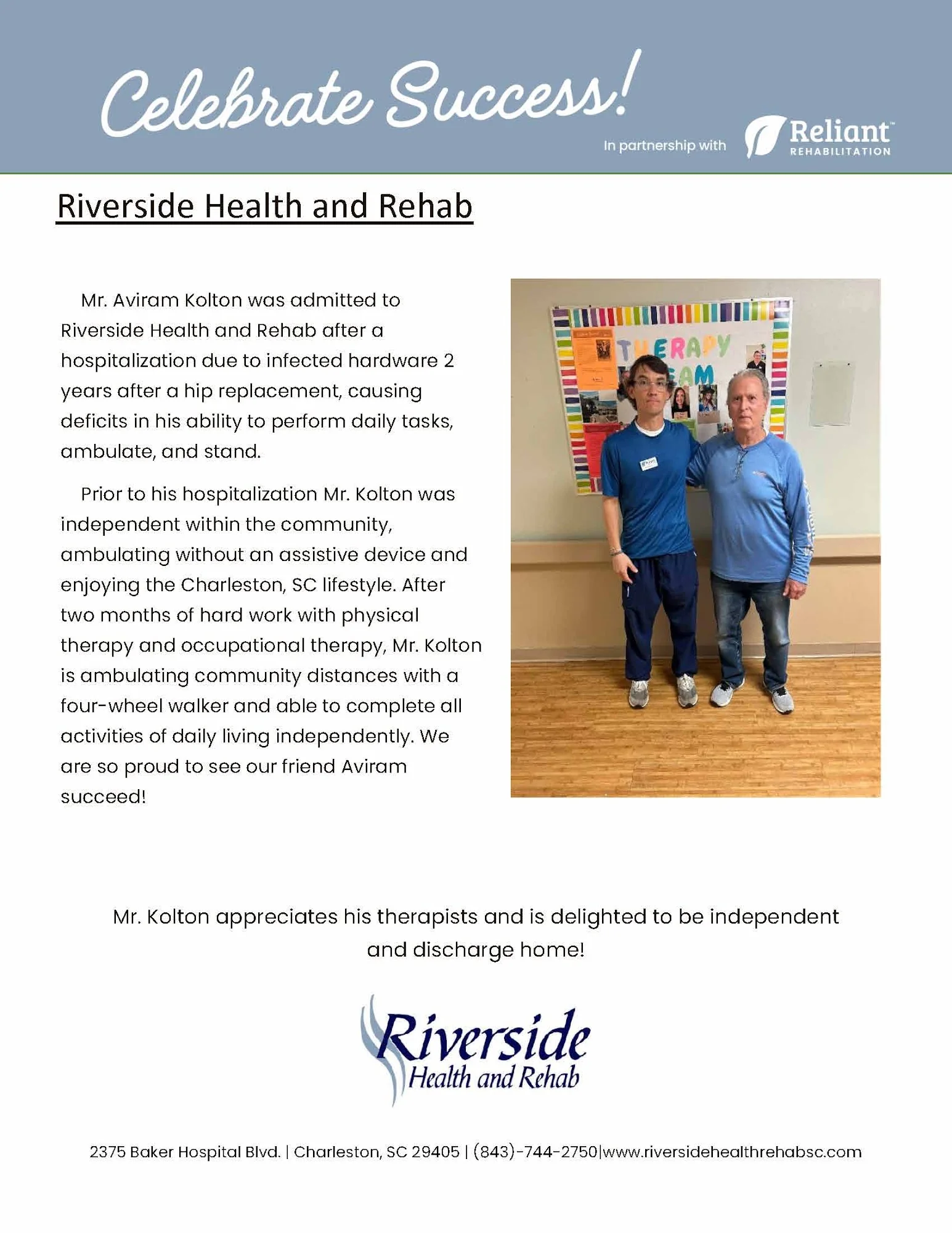 RIVERSIDE HEALTH AND REHAB