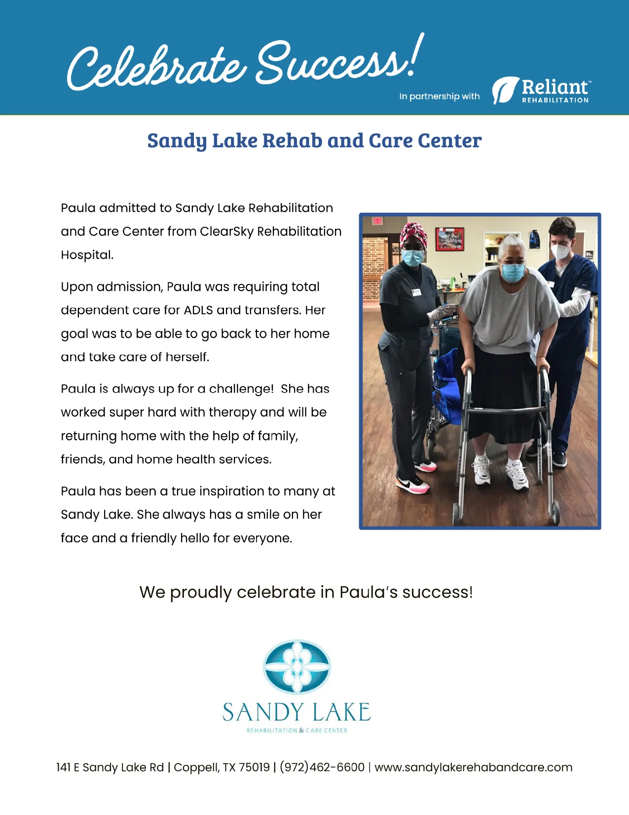 SANDY LAKE REHABILITATION AND CARE CENTER
