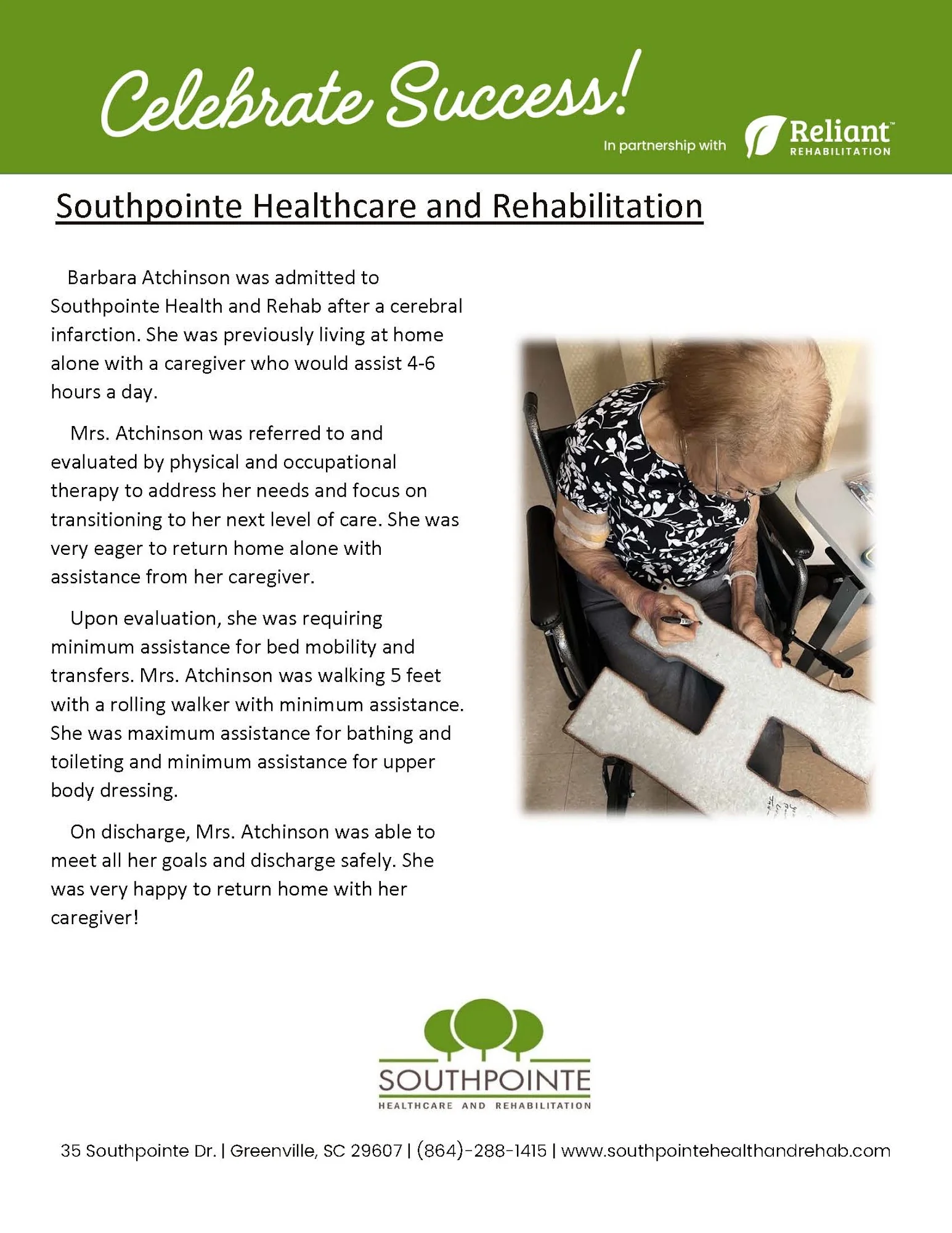 SOUTHPOINTE HEALTHCARE AND REHABILITATION