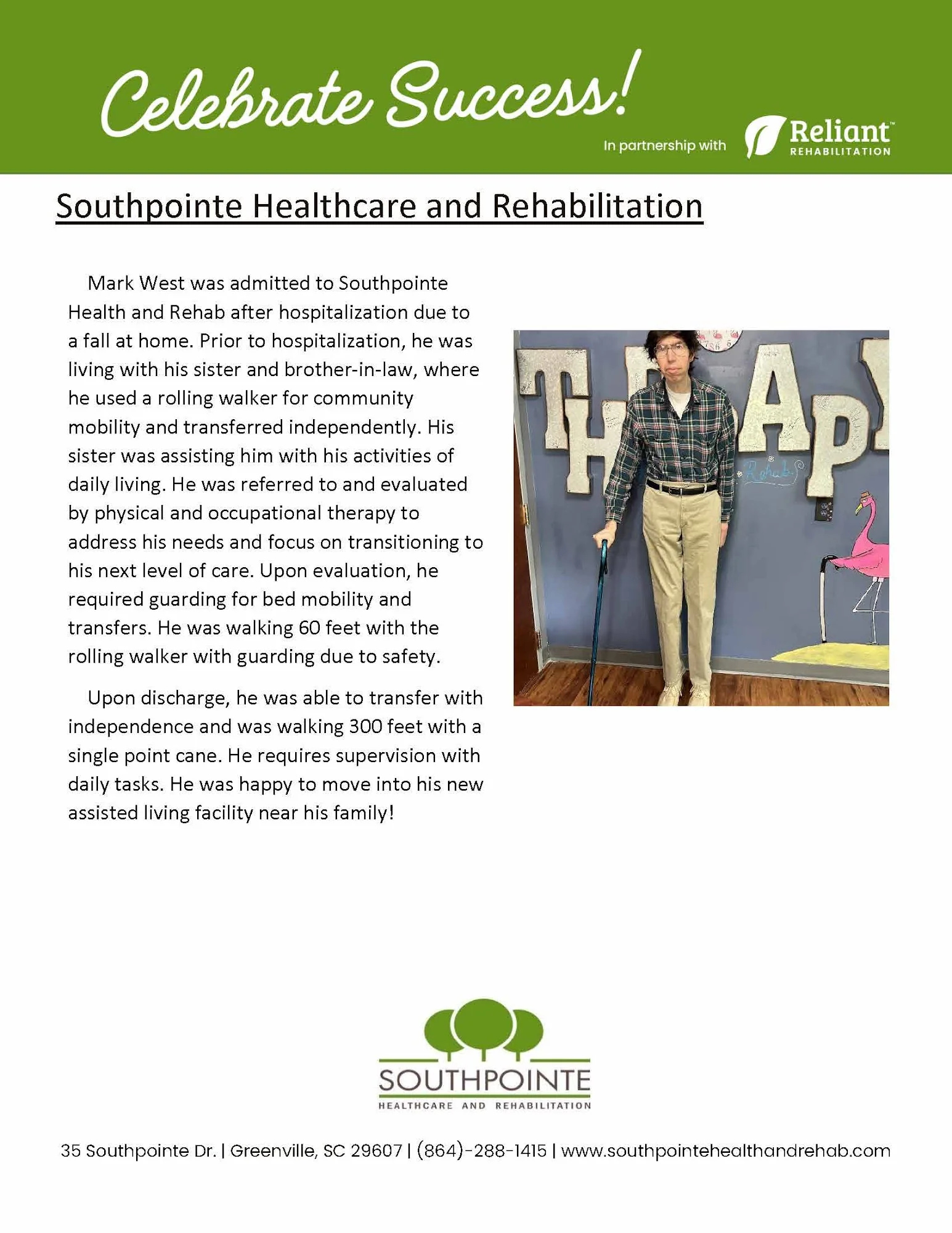 SOUTHPOINTE HEALTHCARE AND REHABILITATION