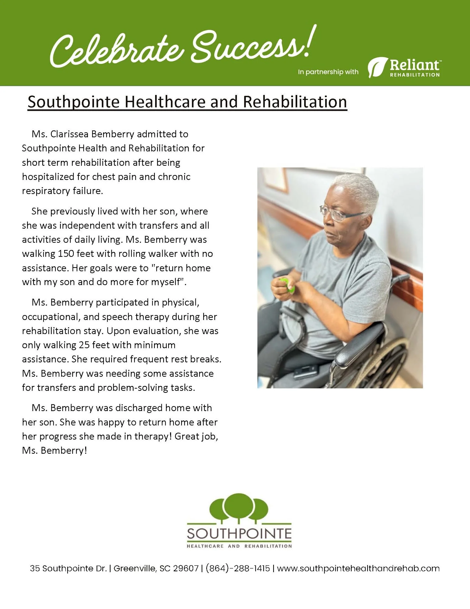 SOUTHPOINTE HEALTHCARE AND REHABILITATION